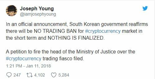 verbod zuid korea crypto